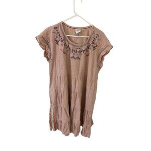 Knox Rose Women's Dusty Rose Sleeveless Embroidered Dress - XXL